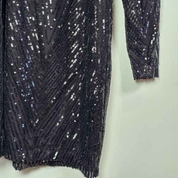 City Chic Micah Black Sequin Long Sleeve Dress, XS, NWT - Picture 5 of 12